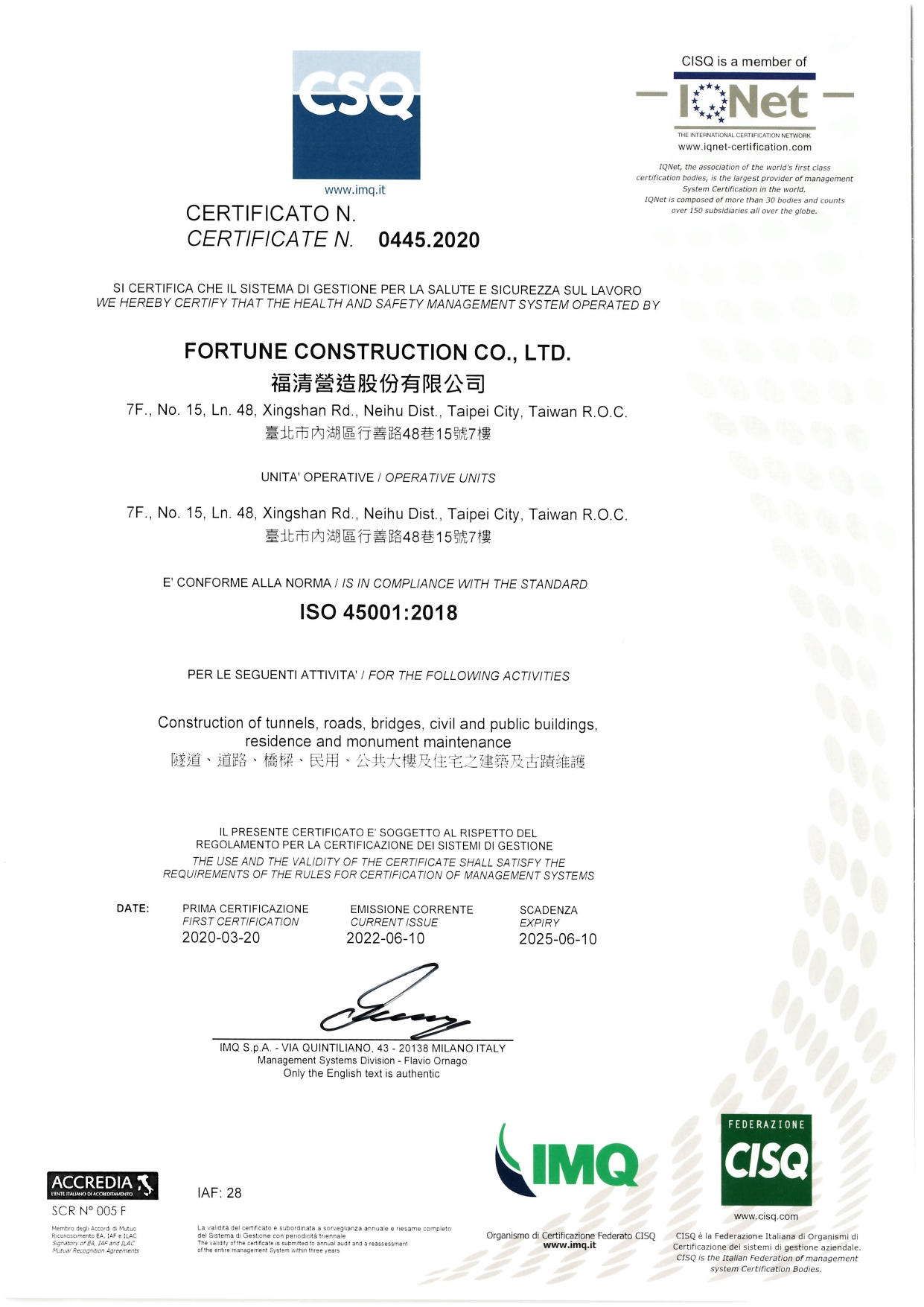 ISO 45001 Certification