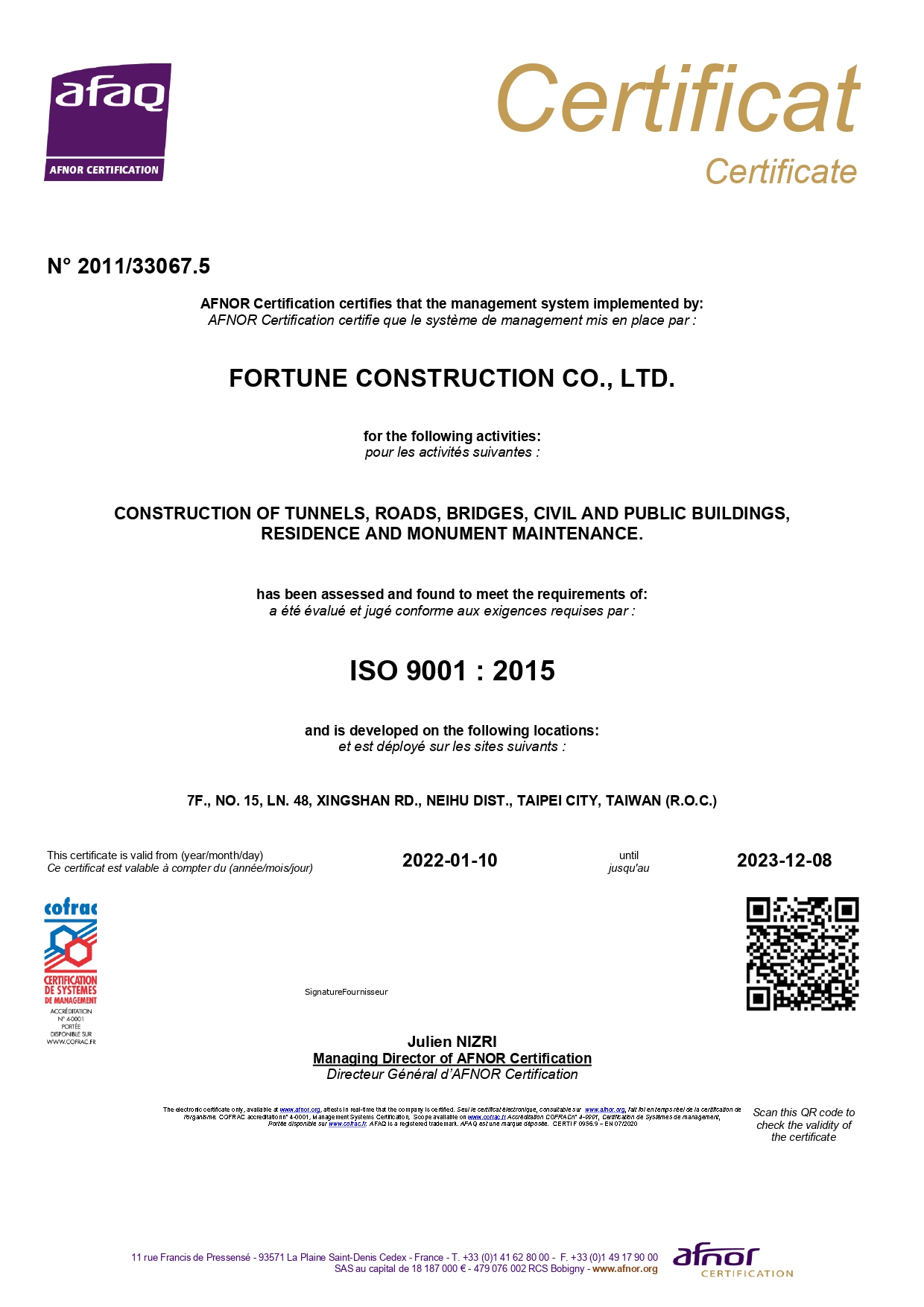 ISO 9001 Certification